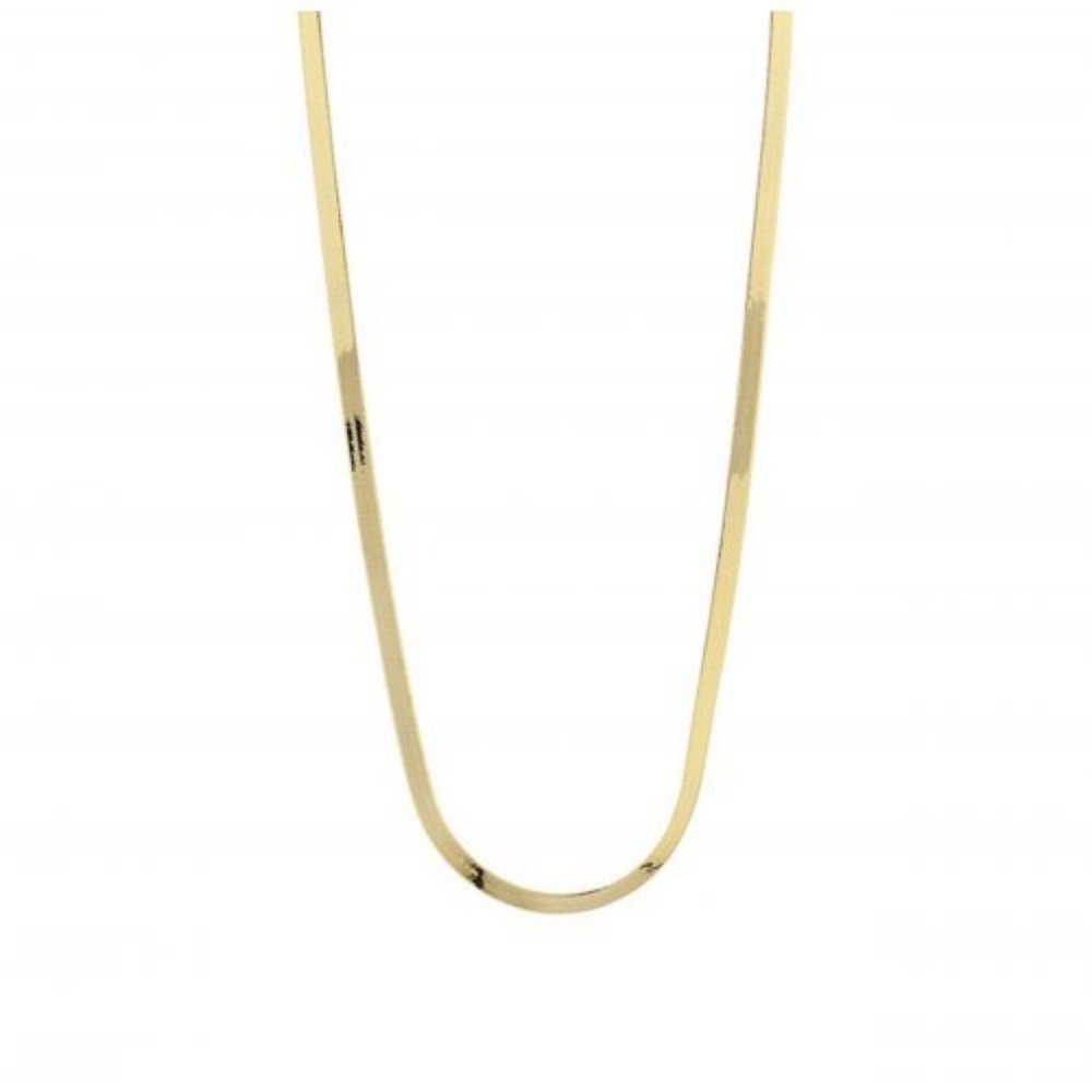 NWT Wendy Herringbone Necklace 3.5mm // 14kt Italian Gold Vermeil - Picture 2 of 2